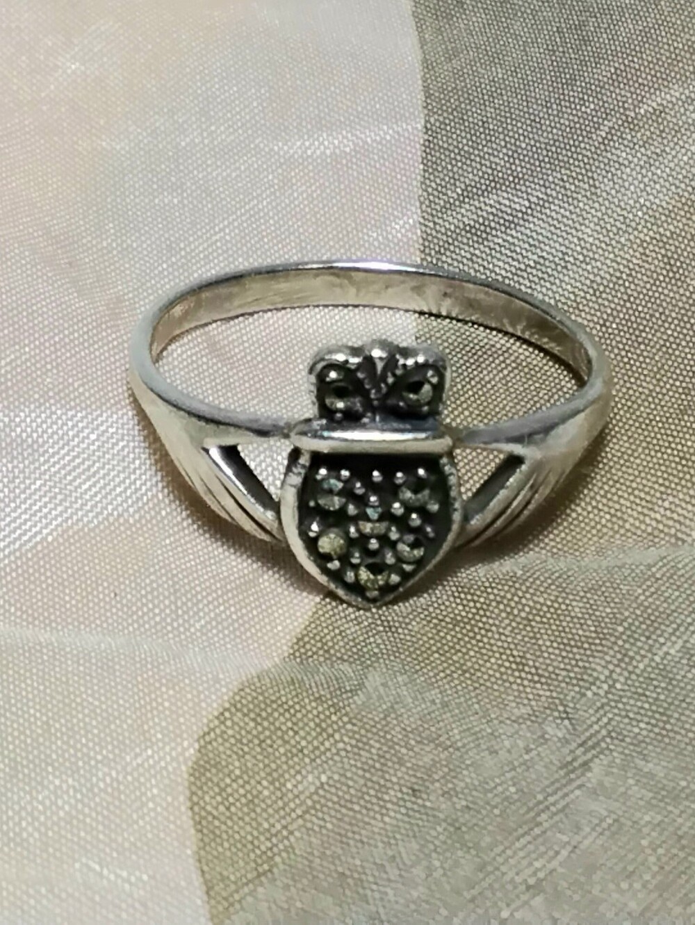 925 Silver Vintage Irish Claddagh Ring Sz 5-3/4